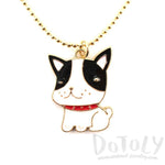 Boston Terrier Puppy Dog Shaped Animal Pendant Necklace