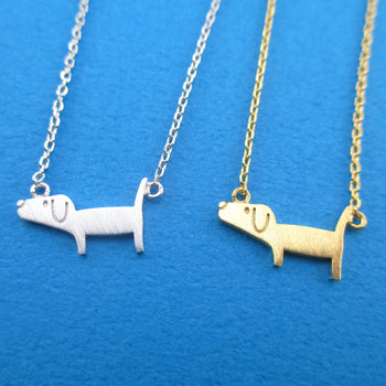 Cute Dachshund Silhouette Shaped Charm Necklace | Gifts for Dog Lovers