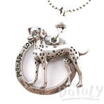 Cute Dalmatian Shaped Pendant Necklace in Silver