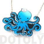 Cute Octopus Wearing A Sailor Hat Shaped Acrylic Pendant Necklace