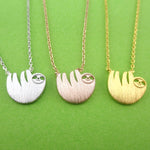 Cute Smiley Dangling Sloth Shaped Animal Inspired Pendant Necklace