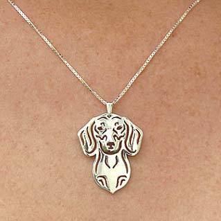 Dachshund Puppy Cut Out Dog Shaped Pendant Necklace