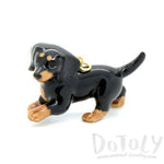 Dachshund Puppy Dog Porcelain Handmade Ceramic Animal Pendant Necklace