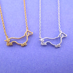 Dachshund Wiener Dog Outline Shaped Pendant Necklace for Puppy Lovers