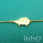 Dainty Hedgehog Porcupine Shaped Charm Bracelet in Gold | DOTOLY