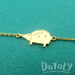 Dainty Hedgehog Porcupine Shaped Charm Bracelet in Gold | DOTOLY