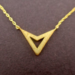 Dainty Minimal Geometric Triangle Arrowhead Pendant Necklace in Gold