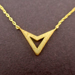 Dainty Minimal Geometric Triangle Arrowhead Pendant Necklace in Gold