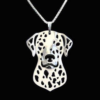Dalmatian Puppy Dog Cut Out Shaped Pendant Necklace