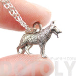 Detailed German Shepherd Dog Shaped Charm Necklace | MADE IN USA