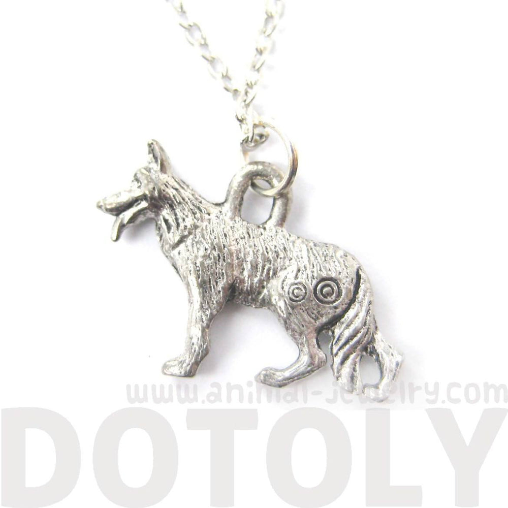 detailed german shepherd puppy dog shaped charm necklace made in usa jewelry 09a5be7c 45a2 44fa 80d7