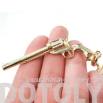 Detailed Gun Pistol Rifle Shaped Pendant Necklace in Gold | DOTOLY