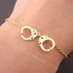 Small Realistic Handcuff Charm Bracelet in Silver or Gold