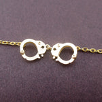 Small Realistic Handcuff Charm Bracelet in Silver or Gold