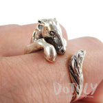 Detailed Horse Pony Animal Wrap Around Ring in 925 Sterling Silver