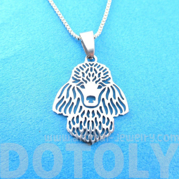 French Poodle Shape Cut Out Pendant Necklace in Silver – DOTOLY