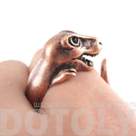 Dinosaur T-Rex Prehistoric Animal Wrap Ring in Copper