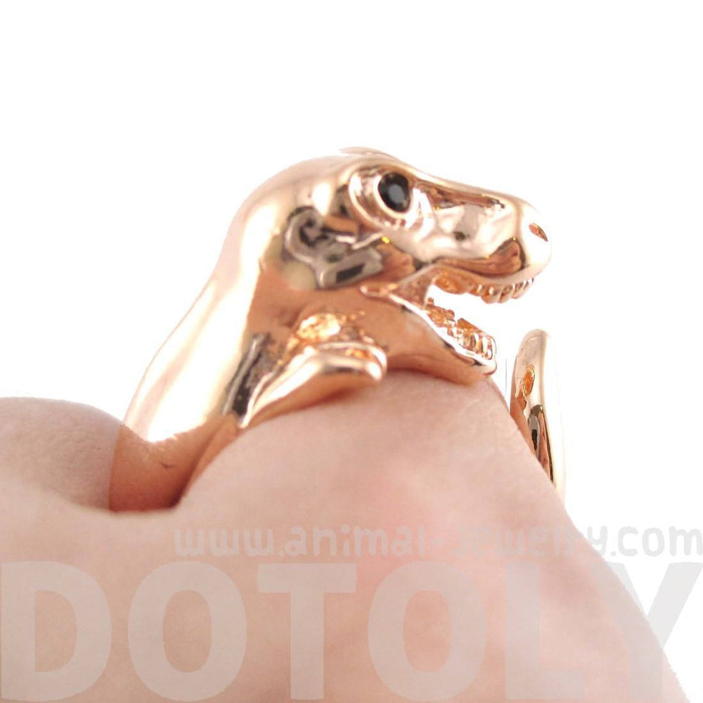 Dinosaur T-Rex Prehistoric Animal Ring in Shiny Copper