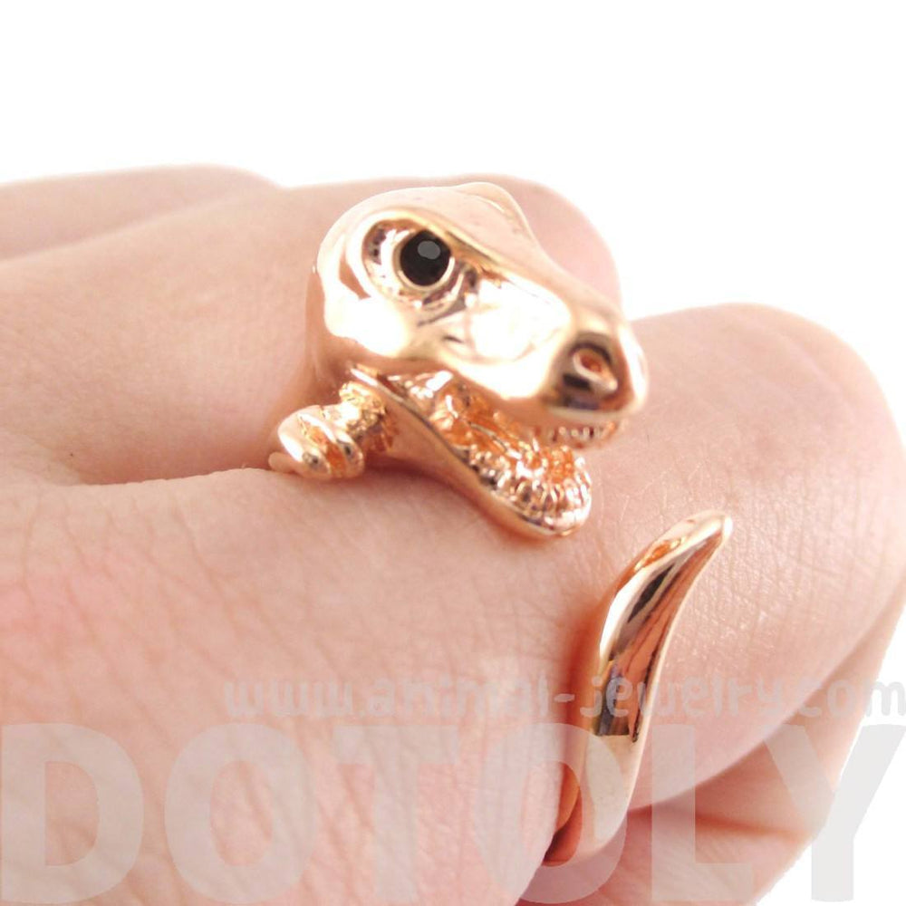 Dinosaur T-Rex Prehistoric Animal Ring in Shiny Copper