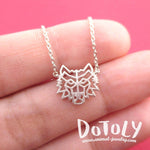 Direwolf Dye Cut Wolf Shaped Pendant Necklace in Silver | DOTOLY