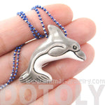 Porcelain Ceramic Dolphin Sea Animal Totem Pendant Necklace | Handmade