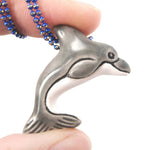 Porcelain Ceramic Dolphin Sea Animal Totem Pendant Necklace | Handmade