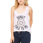 Donut Talk To Me Pun Joke Crop Top Tee in White | DOTOLY