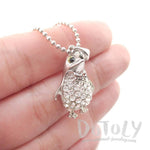Dorky Baby Penguin Shaped Pendant Necklace in Silver | Animal Jewelry