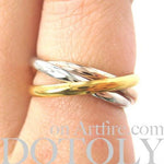 Three Connected Rings Linked into One in Copper Gold & Silver | Sizes 5 to 10 Available | DOTOLY