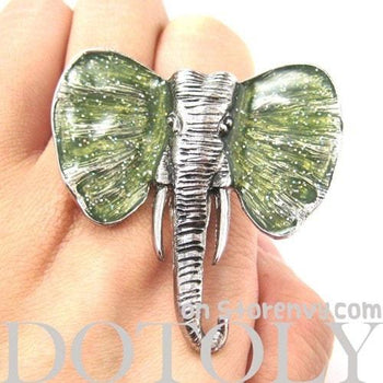 adjustable-elephant-animal-ring-in-silver-with-green-glitter-ears