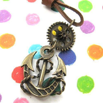 Antique Anchor Steampunk Pendant Necklace in Bronze | DOTOLY | DOTOLY