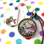 Alice in Wonderland Inspired Pocket Watch Pendant Necklace in White | DOTOLY