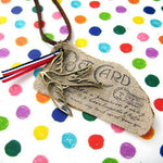 Unique Post Card Ink Print Airmail Pendant Necklace with Bird | DOTOLY
