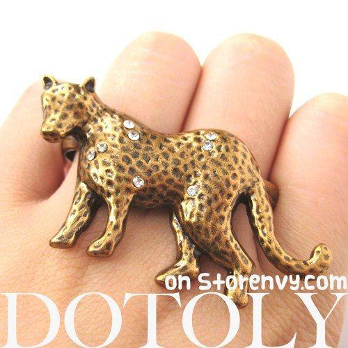 realistic-unique-leopard-cat-animal-double-duo-finger-ring-in-bronze
