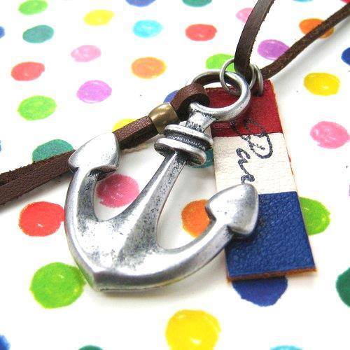 Antique Anchor Pendant Nautical Themed Necklace in Silver | DOTOLY | DOTOLY