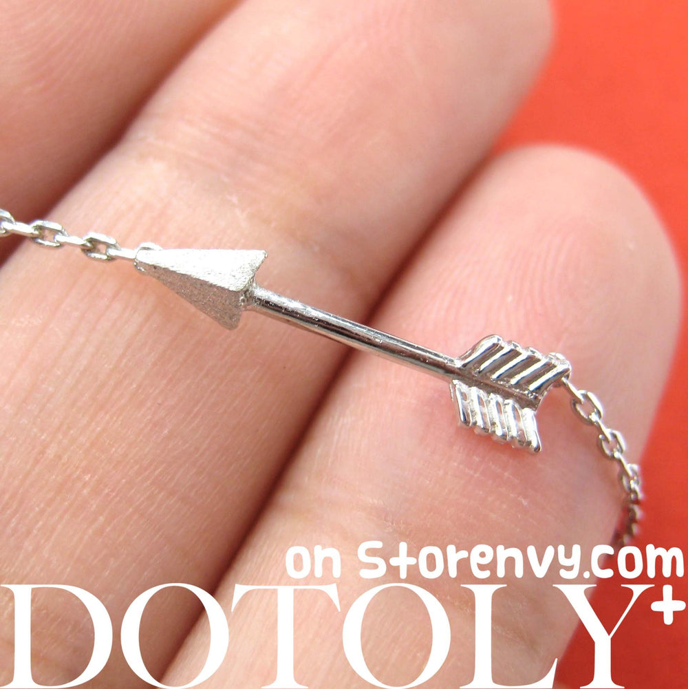 Arrow Arrowhead Feather Pendant Necklace in Silver | DOTOLY | DOTOLY