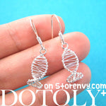 Classic Fish Shaped Wire Wrapped Dangle Earrings in Sterling Silver | DOTOLY