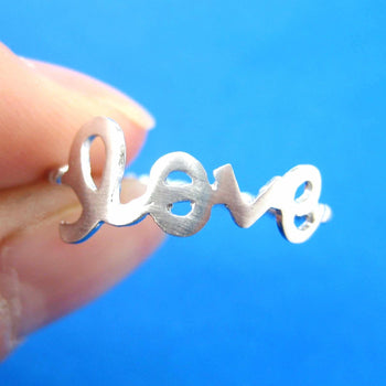 Love Cursive Hand Written Ring in Silver | DOTOLY | DOTOLY