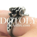 Miniature Reindeer Deer Animal Wrap Around Ring in Silver - Sizes 4 to 9 Available | DOTOLY
