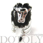 Adjustable Lion Animal Wrap Around Ring in Shiny Silver | DOTOLY | DOTOLY
