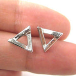 Small Geometric Triangular Stud Earrings in Silver | DOTOLY | DOTOLY
