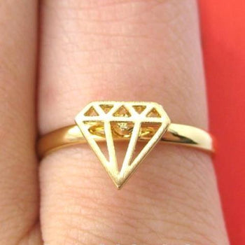 Adjustable Diamond Shaped Cut Out Ring in Gold | DOTOLY | DOTOLY