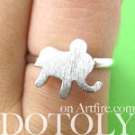Adjustable Elephant Silhouette Shaped Animal Ring in Silver | DOTOLY | DOTOLY
