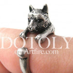 llama Alpaca Shaped Animal Wrap Around Ring in Silver | US Size 4 to 9 | DOTOLY