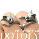 Cat and Mouse Shaped Animal Wrap Ring 2 Piece Set | US SIze 4 - 8.5 | DOTOLY