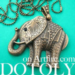 large-detailed-elephant-animal-charm-necklace-in-bronze