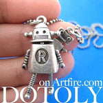 Wall-E Movie Inspired Robot Pendant Necklace in Silver | DOTOLY | DOTOLY