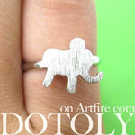 Adjustable Elephant Silhouette Shaped Animal Ring in Silver | DOTOLY | DOTOLY