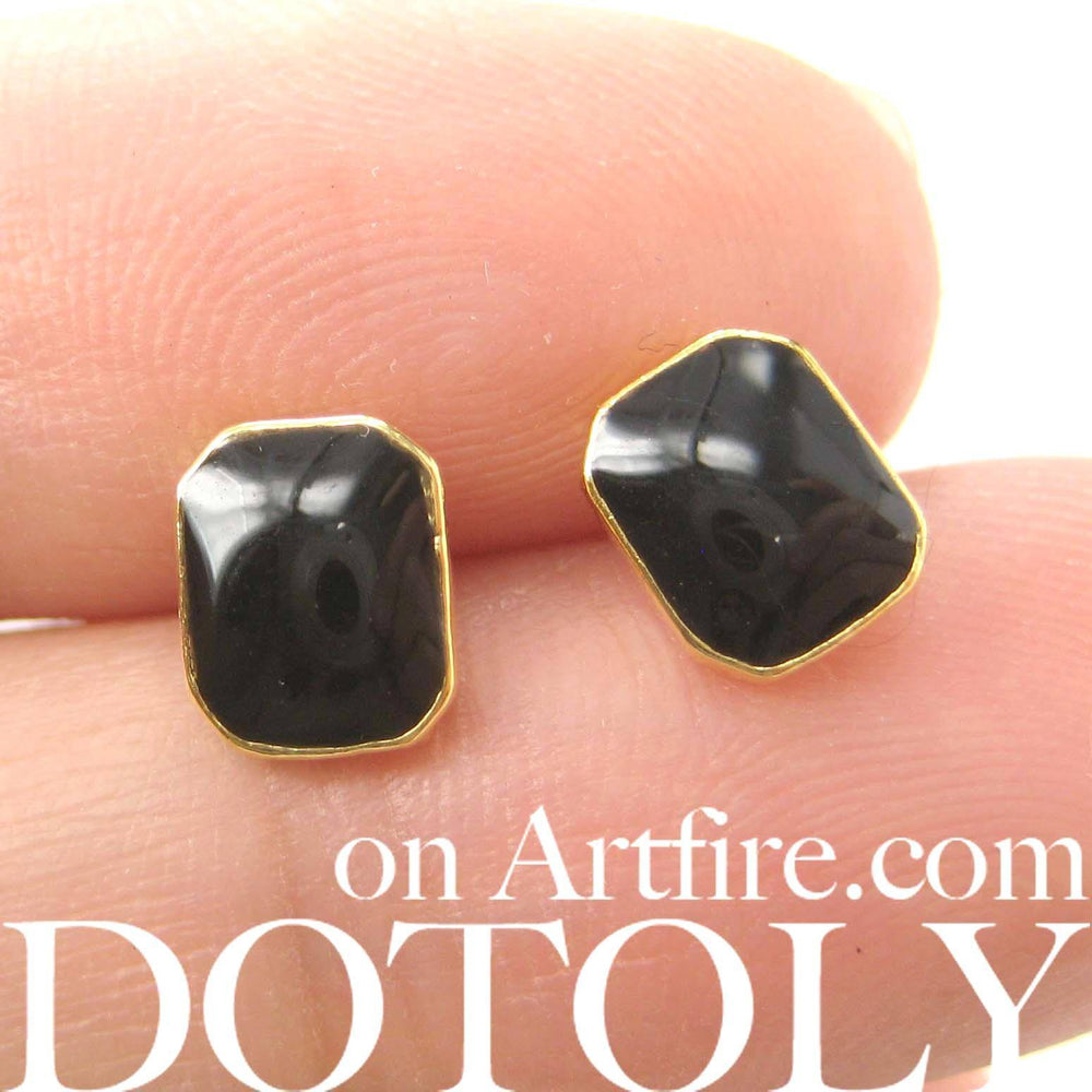 small-rectangular-black-on-gold-stud-earrings