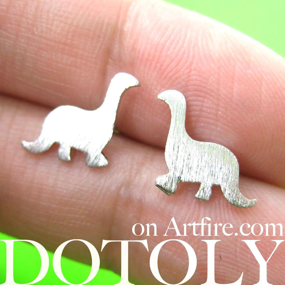 Classic Dinosaur Shaped Stud Earrings in Silver | ALLERGY FREE | DOTOLY